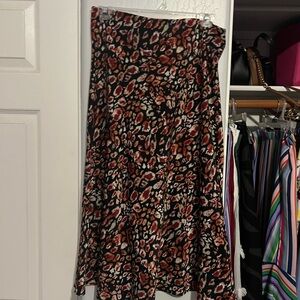 Elegant Leopard Print A-Line Skirt